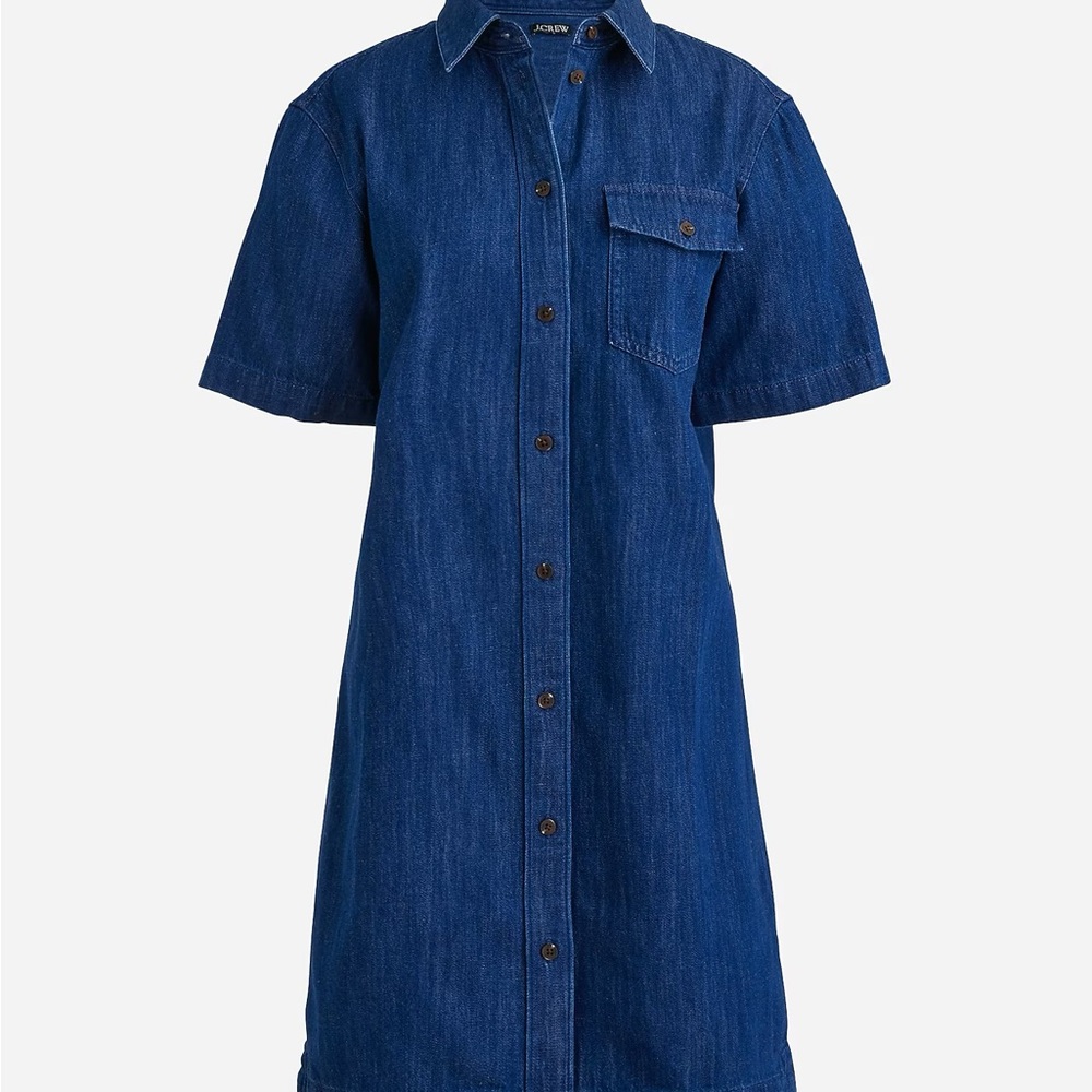 J. Crew short-sleeve chambray dress L EUC